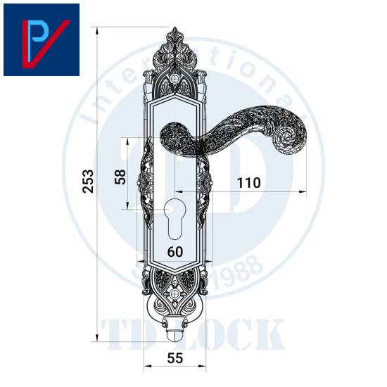 KHÓA TAY GẠT CỬA GỖ ROMA - BTP-240240-2